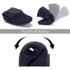 Frank Mully Womens Casual Flat Shoes Square Toe Shoes Knitted Mesh Flat Comfort Work Flat Shoes for Daily Washable(Navy)
