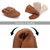 Frank Mully Womens Casual Flat Shoes Square Toe Shoes Knitted Mesh Flat Comfort Work Flat Shoes for Daily Washable(Orange)