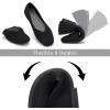 Frank Mully Womens Casual Flat Shoes Square Toe Shoes Knitted Work Flat Comfort Dressy Flat Shoes for Daily Washable(Black)