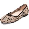 Frank Mully Womens Casual Flat Shoes Square Toe Shoes Knitted Work Flat Comfort Dressy Flat Shoes for Daily Washable(Black Yellow)