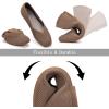 Frank Mully Womens Casual Flat Shoes Square Toe Shoes Knitted Work Flat Comfort Dressy Flat Shoes for Daily Washable(Brown Stripe)