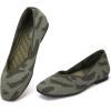 Frank Mully Womens Casual Flat Shoes Square Toe Shoes Knitted Work Flat Comfort Dressy Flat Shoes for Daily Washable(Camouflage)