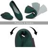 Frank Mully Womens Casual Flat Shoes Square Toe Shoes Knitted Work Flat Comfort Dressy Flat Shoes for Daily Washable(Dark Green)