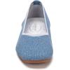 Frank Mully Womens Casual Flat Shoes Square Toe Shoes Knitted Work Flat Comfort Dressy Flat Shoes for Daily Washable(Denim Blue)