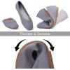 Frank Mully Womens Casual Flat Shoes Square Toe Shoes Knitted Work Flat Comfort Dressy Flat Shoes for Daily Washable(Light Grey)