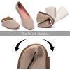 Frank Mully Womens Casual Flat Shoes Square Toe Shoes Knitted Work Flat Comfort Dressy Flat Shoes for Daily Washable(Nude)