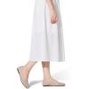Frank Mully Womens Casual Flat Shoes Square Toe Shoes Knitted Work Flat Comfort Dressy Flat Shoes for Daily Washable(Nude)