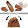 Frank Mully Womens Casual Flat Shoes Square Toe Shoes Knitted Work Flat Comfort Dressy Flat Shoes for Daily Washable(Orange)