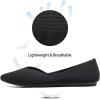 Frank Mully Womens Flat Shoes Classic Pointed Toe Flats Knitted Dress Shoes Soft Flats for Woman Comfortable Dressy(6042black)