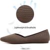 Frank Mully Womens Flat Shoes Classic Pointed Toe Flats Knitted Dress Shoes Soft Flats for Woman Comfortable Dressy(6042brown)