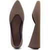 Frank Mully Womens Flat Shoes Classic Pointed Toe Flats Knitted Dress Shoes Soft Flats for Woman Comfortable Dressy(6042brown)