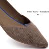 Frank Mully Womens Flat Shoes Classic Pointed Toe Flats Knitted Dress Shoes Soft Flats for Woman Comfortable Dressy(6042brown)