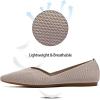 Frank Mully Womens Flat Shoes Classic Pointed Toe Flats Knitted Dress Shoes Soft Flats for Woman Comfortable Dressy(6042ecru)