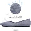 Frank Mully Womens Flat Shoes Classic Pointed Toe Flats Knitted Dress Shoes Soft Flats for Woman Comfortable Dressy(6042grey)