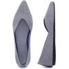 Frank Mully Womens Flat Shoes Classic Pointed Toe Flats Knitted Dress Shoes Soft Flats for Woman Comfortable Dressy(6042grey)