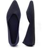Frank Mully Womens Flat Shoes Classic Pointed Toe Flats Knitted Dress Shoes Soft Flats for Woman Comfortable Dressy(6042navy)