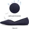 Frank Mully Womens Flat Shoes Classic Pointed Toe Flats Knitted Dress Shoes Soft Flats for Woman Comfortable Dressy(6042navy)