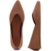 Frank Mully Womens Flat Shoes Classic Pointed Toe Flats Knitted Dress Shoes Soft Flats for Woman Comfortable Dressy(6042orange)