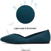 Frank Mully Womens Flat Shoes Classic Pointed Toe Flats Knitted Dress Shoes Soft Flats for Woman Comfortable Dressy(6042teal)