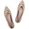Frank Mully Womens Flat Shoes Classic Pointed Toe Flats Knitted Dress Shoes Soft Flats for Woman Comfortable Dressy(Black Dot)