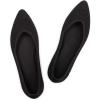Frank Mully Womens Flat Shoes Classic Pointed Toe Flats Knitted Dress Shoes Soft Flats for Woman Comfortable Dressy(Black Mesh)