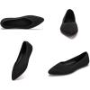 Frank Mully Womens Flat Shoes Classic Pointed Toe Flats Knitted Dress Shoes Soft Flats for Woman Comfortable Dressy(Black Mesh)