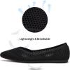 Frank Mully Womens Flat Shoes Classic Pointed Toe Flats Knitted Dress Shoes Soft Flats for Woman Comfortable Dressy(Black Mesh)