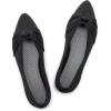 Frank Mully Womens Flat Shoes Classic Pointed Toe Flats Knitted Dress Shoes Soft Flats for Woman Comfortable Dressy(Black/Bowknot)