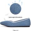 Frank Mully Womens Flat Shoes Classic Pointed Toe Flats Knitted Dress Shoes Soft Flats for Woman Comfortable Dressy(Blue)