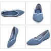 Frank Mully Womens Flat Shoes Classic Pointed Toe Flats Knitted Dress Shoes Soft Flats for Woman Comfortable Dressy(Blue)