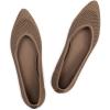 Frank Mully Womens Flat Shoes Classic Pointed Toe Flats Knitted Dress Shoes Soft Flats for Woman Comfortable Dressy(Brown Mesh)