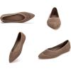 Frank Mully Womens Flat Shoes Classic Pointed Toe Flats Knitted Dress Shoes Soft Flats for Woman Comfortable Dressy(Brown Mesh)