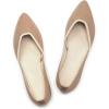 Frank Mully Womens Flat Shoes Classic Pointed Toe Flats Knitted Dress Shoes Soft Flats for Woman Comfortable Dressy(Camel)