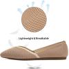 Frank Mully Womens Flat Shoes Classic Pointed Toe Flats Knitted Dress Shoes Soft Flats for Woman Comfortable Dressy(Camel)