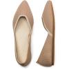 Frank Mully Womens Flat Shoes Classic Pointed Toe Flats Knitted Dress Shoes Soft Flats for Woman Comfortable Dressy(Camel)