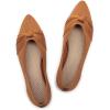 Frank Mully Womens Flat Shoes Classic Pointed Toe Flats Knitted Dress Shoes Soft Flats for Woman Comfortable Dressy(Fawn)