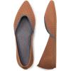 Frank Mully Womens Flat Shoes Classic Pointed Toe Flats Knitted Dress Shoes Soft Flats for Woman Comfortable Dressy(Fawn&grey)