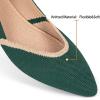 Frank Mully Womens Flat Shoes Classic Pointed Toe Flats Knitted Dress Shoes Soft Flats for Woman Comfortable Dressy(Green&camel)