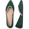 Frank Mully Womens Flat Shoes Classic Pointed Toe Flats Knitted Dress Shoes Soft Flats for Woman Comfortable Dressy(Green&camel)