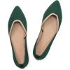 Frank Mully Womens Flat Shoes Classic Pointed Toe Flats Knitted Dress Shoes Soft Flats for Woman Comfortable Dressy(Green&camel)
