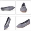 Frank Mully Womens Flat Shoes Classic Pointed Toe Flats Knitted Dress Shoes Soft Flats for Woman Comfortable Dressy(Grey)