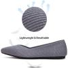 Frank Mully Womens Flat Shoes Classic Pointed Toe Flats Knitted Dress Shoes Soft Flats for Woman Comfortable Dressy(Grey Stripe)