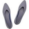 Frank Mully Womens Flat Shoes Classic Pointed Toe Flats Knitted Dress Shoes Soft Flats for Woman Comfortable Dressy(Grey Stripe)