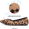 Frank Mully Womens Flat Shoes Classic Pointed Toe Flats Knitted Dress Shoes Soft Flats for Woman Comfortable Dressy(Leopard)
