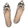 Frank Mully Womens Flat Shoes Classic Pointed Toe Flats Knitted Dress Shoes Soft Flats for Woman Comfortable Dressy(Leopard&bowknot)