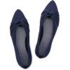 Frank Mully Womens Flat Shoes Classic Pointed Toe Flats Knitted Dress Shoes Soft Flats for Woman Comfortable Dressy(Navy Blue)