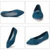 Frank Mully Womens Flat Shoes Classic Pointed Toe Flats Knitted Dress Shoes Soft Flats for Woman Comfortable Dressy(Teal)