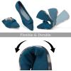 Frank Mully Womens Flat Shoes Classic Pointed Toe Flats Knitted Dress Shoes Soft Flats for Woman Comfortable Dressy(Teal)