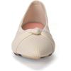Frank Mully Womens Flat Shoes Classic Pointed Toe Flats Knitted Dress Shoes Soft Flats for Woman Comfortable Dressy(White)