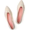 Frank Mully Womens Flat Shoes Classic Pointed Toe Flats Knitted Dress Shoes Soft Flats for Woman Comfortable Dressy(White)